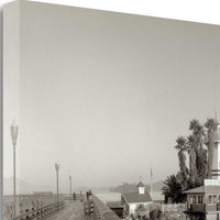 Black and White Beach Pier 2 Giclee Wrap Canvas Wall Art