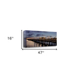 47" Rectangle Panoramic View City Pier Gallery Wrap Canvas Wall Art