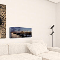 47" Rectangle Panoramic View City Pier Gallery Wrap Canvas Wall Art