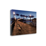 24" Contemporary Wood Pier by the City  Gallery Wrap Canvas Wall Art