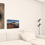 34" Night Panoramic View City Pier Gallery Wrap Canvas Wall Art