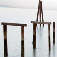 Wood Poles in the Water 1 Giclee Wrap Canvas Wall Art