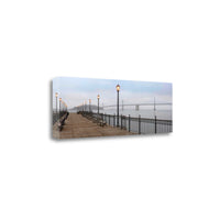 34" Modern Panoramic View City  Pier Gallery Wrap Canvas Wall Art