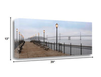 39" Modern Panoramic View City  Pier Gallery Wrap Canvas Wall Art