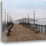 39" Modern Panoramic View City  Pier Gallery Wrap Canvas Wall Art