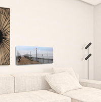 39" Modern Panoramic View City  Pier Gallery Wrap Canvas Wall Art