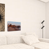 34" Contemporary Panoramic View City  Pier Gallery Wrap Canvas Wall Art