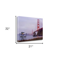 Bistro Café For Two Golden Gate Bridge 1 Giclee Wrap Canvas Wall Art