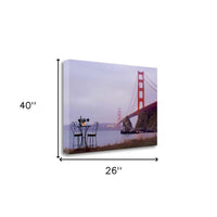 Bistro Café For Two Golden Gate Bridge 1 Giclee Wrap Canvas Wall Art