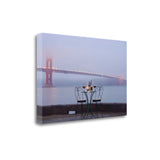 Rectangle Foggy Night Bistro Café Golden Gate Bridge 1 Giclee Wrap Canvas Wall Art