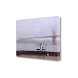 Overcast Bistro Café Golden Gate Bridge 1 Giclee Wrap Canvas Wall Art