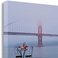 Wine Time For Two Golden Gate Bridge 1 Giclee Wrap Canvas Wall Art