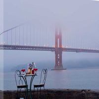 Wine Time For Two Golden Gate Bridge 1 Giclee Wrap Canvas Wall Art