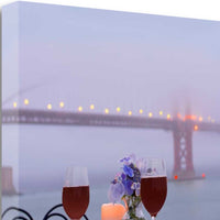 Up Close Wine Time Golden Gate Bridge 1 Giclee Wrap Canvas Wall Art
