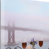 Up Close Overcast Bistro Café Golden Gate Bridge 1 Giclee Wrap Canvas Wall Art