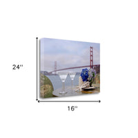 Up Close Beach Style Brunch For Two Golden Gate Bridge 1 Giclee Wrap Canvas Wall Art