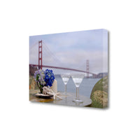 Up Close Beach Style Brunch For Two Golden Gate Bridge 1 Giclee Wrap Canvas Wall Art