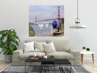 Up Close Beach Style Brunch For Two Golden Gate Bridge 1 Giclee Wrap Canvas Wall Art