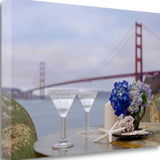 Up Close Beach Style Brunch For Two Golden Gate Bridge 1 Giclee Wrap Canvas Wall Art