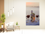 Up Close Sunset Wine Night For Two City 1 Giclee Wrap Canvas Wall Art