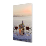 Up Close Sunset Wine Night For Two City 1 Giclee Wrap Canvas Wall Art