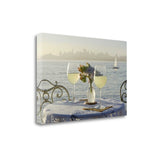 White Wine with Sailboat For Two City 1 Giclee Wrap Canvas Wall Art