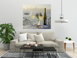 Glasses of White Wine For Two City 1 Giclee Wrap Canvas Wall Art