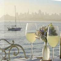 Glasses of White Wine For Two City 1 Giclee Wrap Canvas Wall Art
