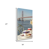 French Coffee For Two Golden Gate Bridge 1 Giclee Wrap Canvas Wall Art