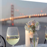 Up Close Romantic Wine Night For Two Golden Gate Bridge 1 Giclee Wrap Canvas Wall Art
