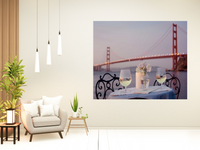 Romantic Wine Night For Two Golden Gate Bridge 1 Giclee Wrap Canvas Wall Art