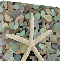 10" Starfish and Colorful Seaglass 1 Giclee Wrap Canvas Wall Art