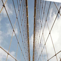 20" Contemporary Photograph of Brooklyn Bridge Gallery Wrap Canvas Wall Art