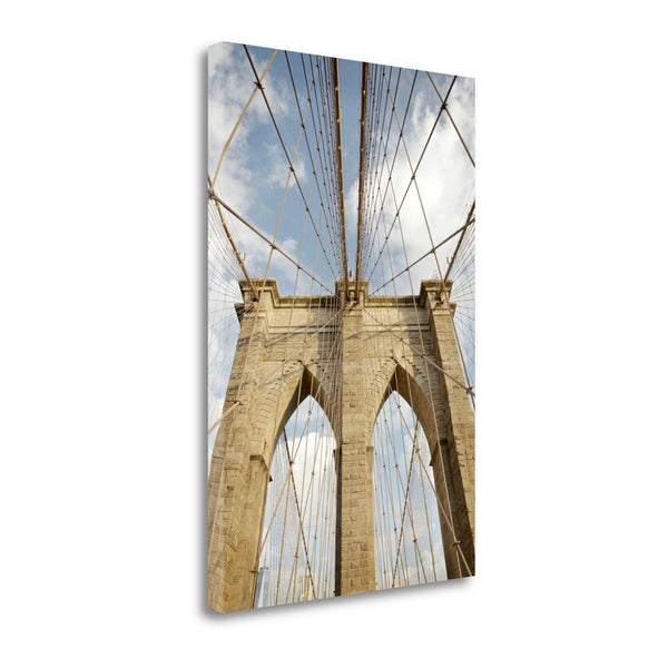 20" Contemporary Photograph of Brooklyn Bridge Gallery Wrap Canvas Wall Art