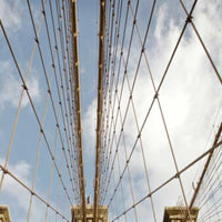 20" Contemporary Photograph of Brooklyn Bridge Gallery Wrap Canvas Wall Art