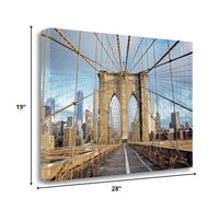 28" Sleek Architectural Brooklyn Bridge Gallery Wrap Canvas Wall Art