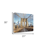 28" Sleek Architectural Brooklyn Bridge Gallery Wrap Canvas Wall Art