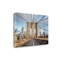 28" Sleek Architectural Brooklyn Bridge Gallery Wrap Canvas Wall Art