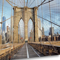 28" Sleek Architectural Brooklyn Bridge Gallery Wrap Canvas Wall Art