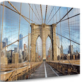 28" Sleek Architectural Brooklyn Bridge Gallery Wrap Canvas Wall Art