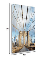 16" Architectural Brooklyn Bridge Gallery Wrap Canvas Wall Art