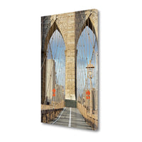 16" Modern Architectural Brooklyn Bridge Gallery Wrap Canvas Wall Art