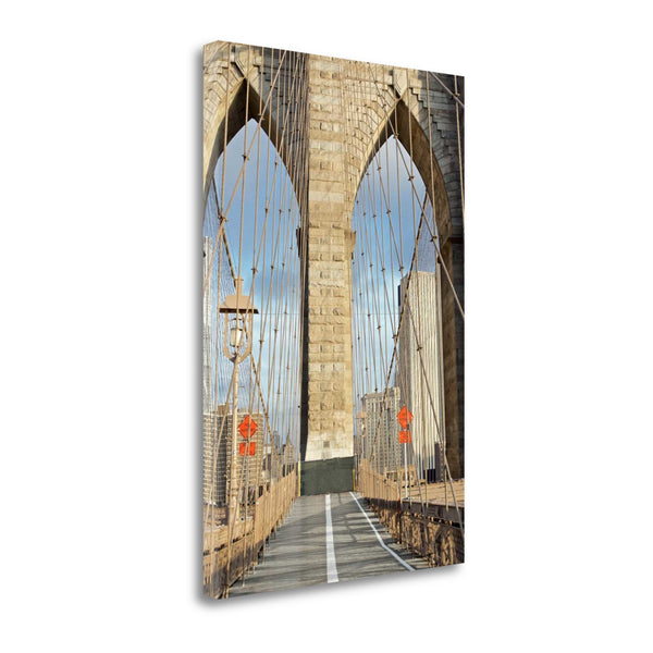 19" Architectural Photograph of Brooklyn Bridge Gallery Wrap Canvas Wall Art