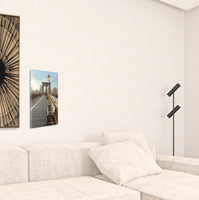 16" Modern Pedestrian Path on Brooklyn Bridge Gallery Wrap Canvas Wall Art