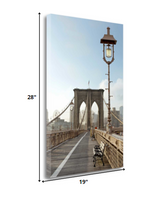 19" Contemporary Photograph of Brooklyn Bridge Gallery Wrap Canvas Wall Art