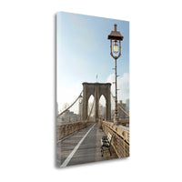 19" Contemporary Photograph of Brooklyn Bridge Gallery Wrap Canvas Wall Art