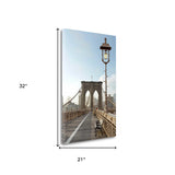 19" Contemporary Photograph of Brooklyn Bridge Gallery Wrap Canvas Wall Art