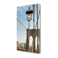 16" Street Light on Brooklyn Bridge Gallery Wrap Canvas Wall Art