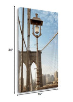 16" Street Light on Brooklyn Bridge Gallery Wrap Canvas Wall Art