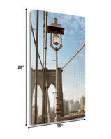 19" Premium Photograph of Brooklyn Bridge Gallery Wrap Canvas Wall Art